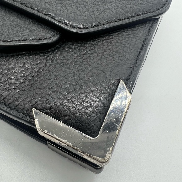 MACKAGE Keeley Black Grained Leather Crossbody Bag Top Handle - Picture 8 of 17